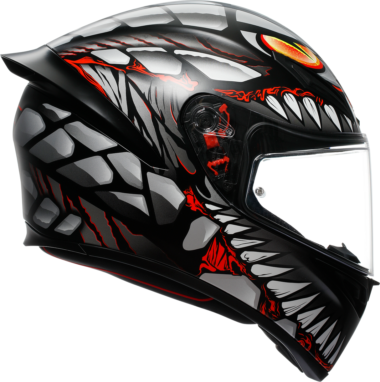 AGV K1 S Lyzard Matte Black/Gray/Red Motorcycle Helmet - Small Fitment