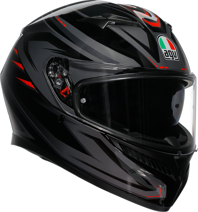 AGV K3 Helmet - Syth - Black/Red, Large | Motorcycle Helmet with Pinlock® Lens and Ventilation for Sport Bikes and Touring