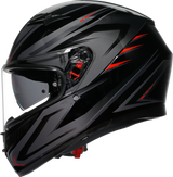 AGV K3 Helmet Syth Black/Red 2XL – Motorcycle Helmet for Sport and Touring Bikes
