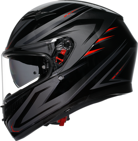 AGV K3 Helmet Syth Black/Red 2XL – Motorcycle Helmet for Sport and Touring Bikes