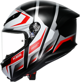 AGV K6 S Karve Matte Black/White/Red Motorcycle Helmet - XL with Advanced Ventilation and Safety Features