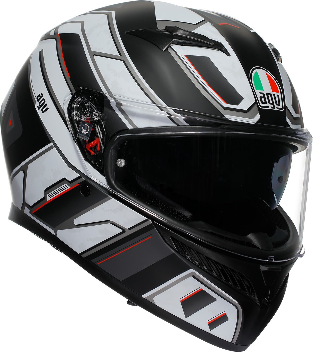AGV K3 Rivia Matte Black/White Motorcycle Helmet - XL fits Honda, Yamaha, Kawasaki, Suzuki, Ducati, BMW, and more