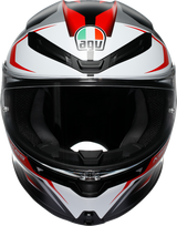 AGV K6 S Karve Matte Black/White/Red Motorcycle Helmet - XL with Advanced Ventilation and Safety Features