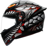 AGV K1 S Lyzard Matte Black/Gray/Red Motorcycle Helmet - Small Fitment