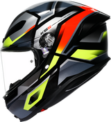 AGV K6 S Erazer Motorcycle Helmet - Black/Red/Yellow Fluo – Small | Fits Honda, Yamaha, Kawasaki, Suzuki, Ducati, BMW, KTM, and more