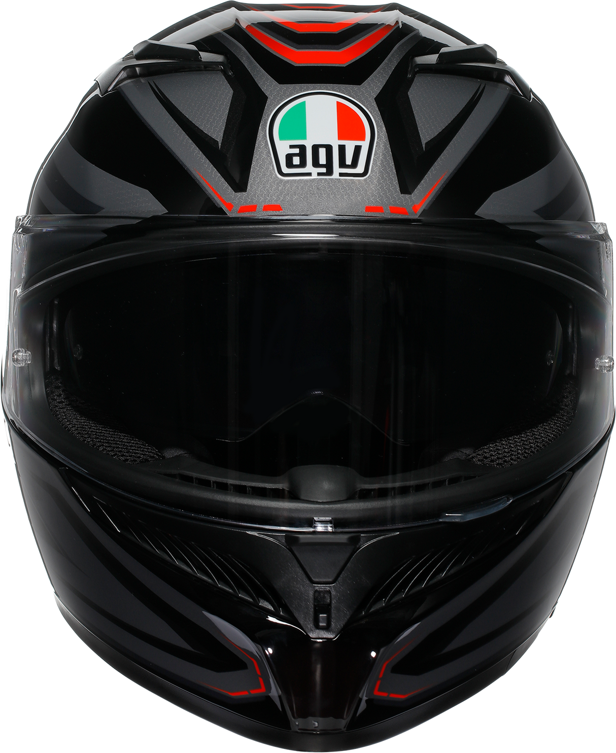 AGV K3 Helmet Syth Black/Red 2XL – Motorcycle Helmet for Sport and Touring Bikes