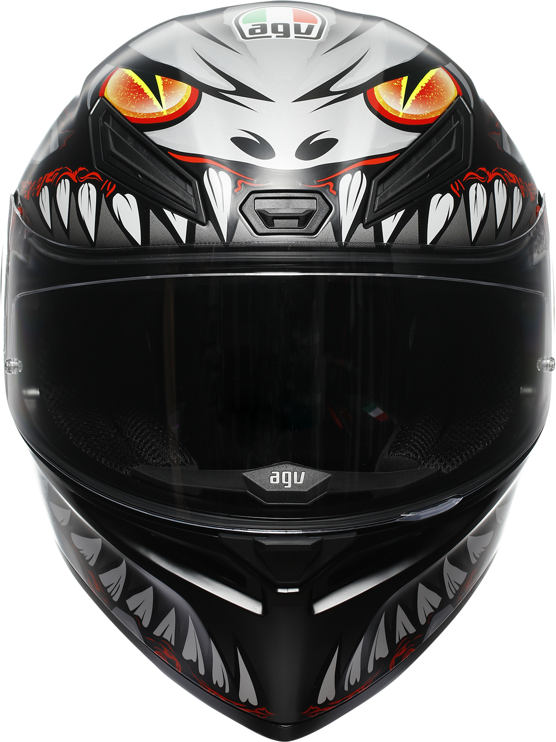 AGV K1 S Lyzard Matte Black/Gray/Red Motorcycle Helmet - Small Fitment