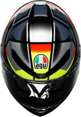AGV K6 S Erazer Helmet for Motorcycles - Black/Red/Yellow Fluo - Large (Part 2118395002-026-L)