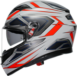AGV K3 Helmet Space Matte White/Red Fluo - Large - Compatible with Honda CBR600RR, Yamaha YZF-R6, Kawasaki Ninja ZX-6R, Suzuki GSX-R600, and more