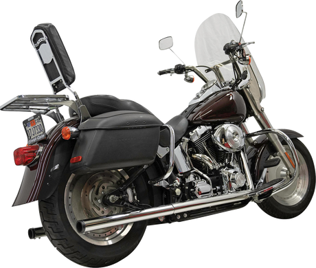 BASSANI XHAUST 2-into-2 True Dual Drag Pipe Exhaust System - Chrome - Twin Cam - Softail 1S98P
