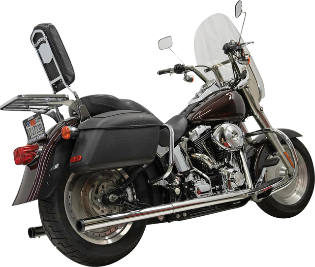 BASSANI XHAUST 2-into-2 True Dual Drag Pipe Exhaust System - Chrome - Twin Cam - Softail 1S98P
