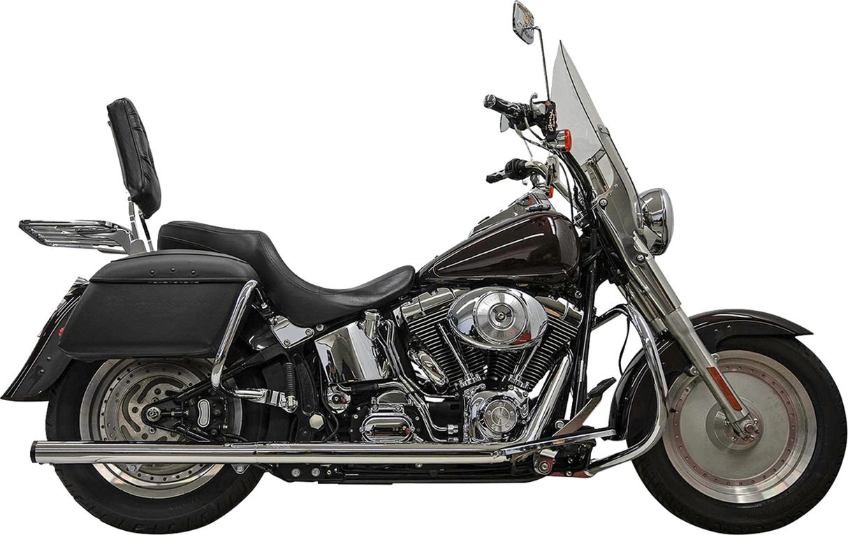 BASSANI XHAUST 2-into-2 True Dual Drag Pipe Exhaust System - Chrome - Twin Cam - Softail 1S98P