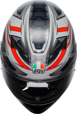 AGV K3 Helmet Space Matte White/Red Fluo - Large - Compatible with Honda CBR600RR, Yamaha YZF-R6, Kawasaki Ninja ZX-6R, Suzuki GSX-R600, and more
