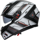 AGV K3 Rivia Matte Black/White Motorcycle Helmet - XL fits Honda, Yamaha, Kawasaki, Suzuki, Ducati, BMW, and more