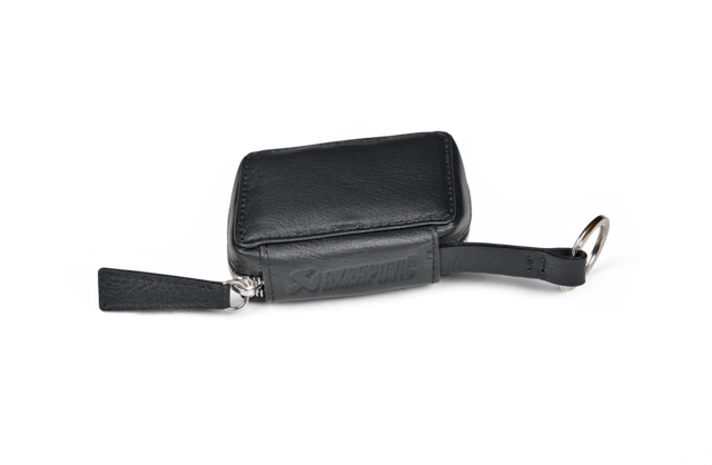 Akrapovic Leather Car Key Case in Black – Durable Protective Cover for Automotive Keys