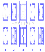 King Engine Bearings Chrysler 426CI/440CI V8 OHV1 (STD Size) Crankshaft Main Bearing Set