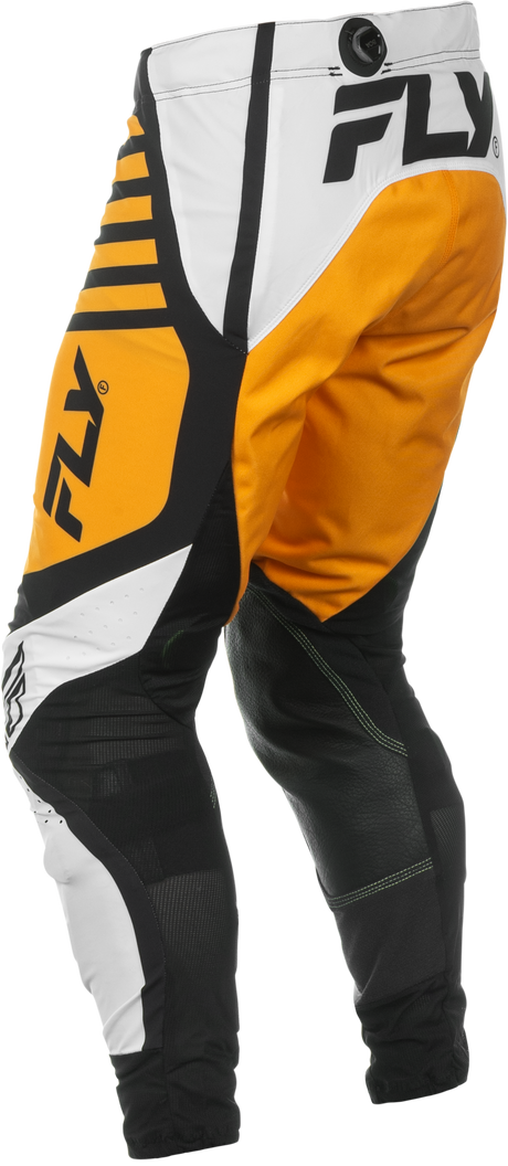 Fly Racing Lite Pants White/Black/Mustard Size 30 – Motocross Riding Gear for Youth and Adults