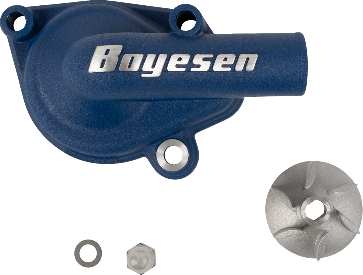 BOYESEN WPK-42L Water Pump Kit for Gas Gas, Husqvarna, KTM - Blue Aluminum High-Flow Cooling System Upgrade
