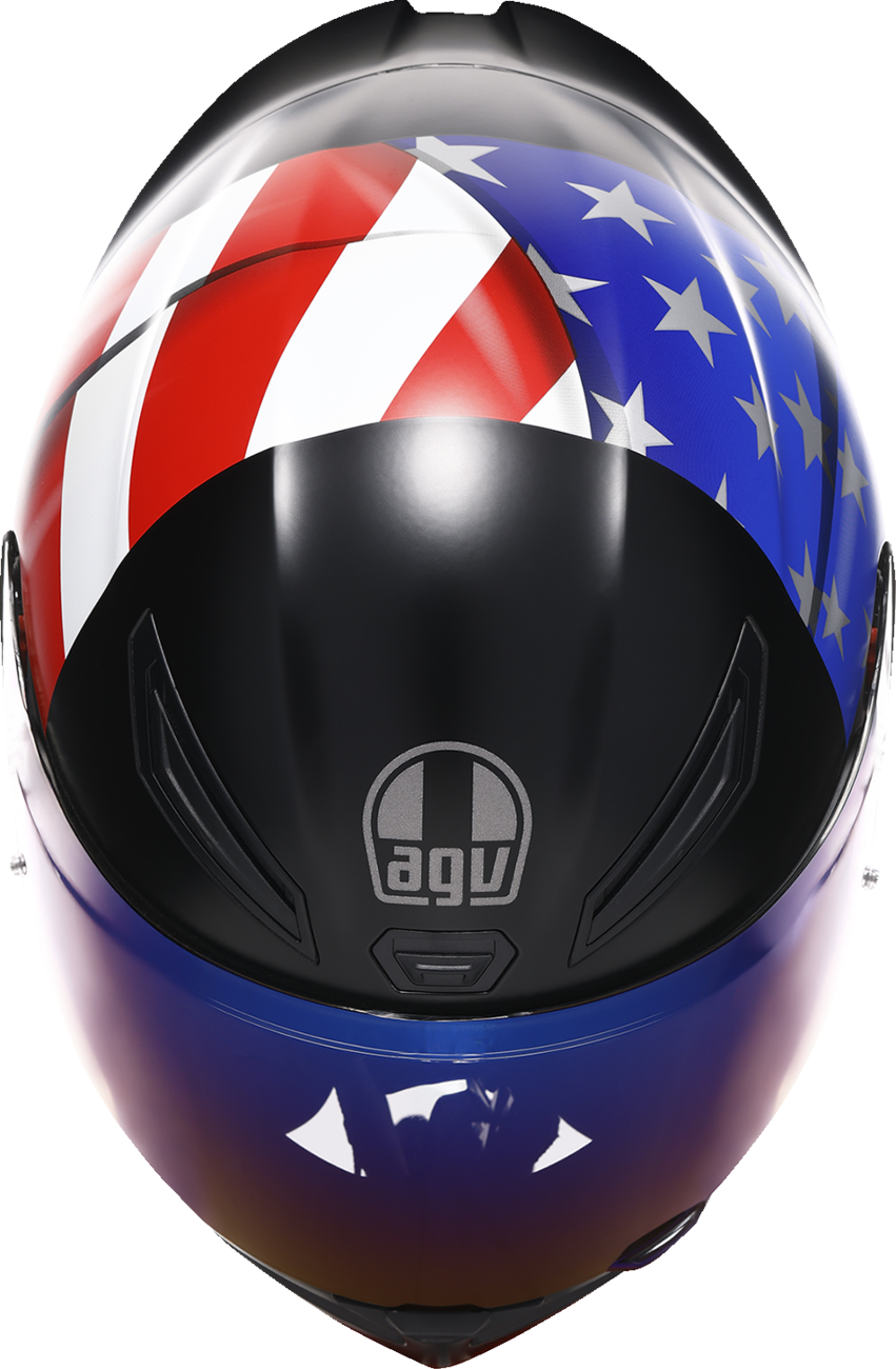 AGV K1 S US Flag Helmet - Red, White & Blue - Small, Motorcycle Helmet with Aerodynamic Design and Ventilation