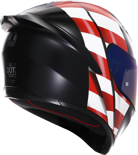 AGV K1 S Helmet with US Flag Design - Red, White & Blue for Motorcycle Cruisers and Sportbikes - Size 2XL