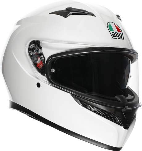 AGV K3 Helmet Mono White Medium with Pinlock® Lens and Ventilation System for Motorcycle Riding