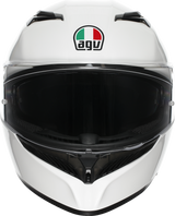 AGV K3 Helmet Mono White XL - Motorcycle Helmet with Pinlock® Lens, Ventilation, and Aerodynamic Shell for Sport and Touring Riders