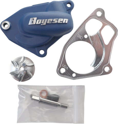 BOYESEN Water Pump Kit WPK-38DL for Yamaha Engines – Blue Aluminum Impeller and Cover Upgrade
