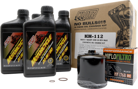 KLOTZ OIL Oil Change Kit - 20W-50 - Rev Max KH-112