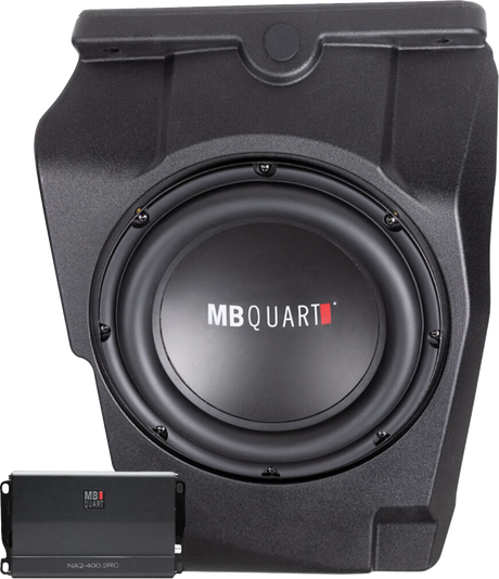 MB Quart Polaris MBQRP-SUB-1 10-Inch Dual 4 Ohm Subwoofer with Dash Mount Enclosure and 400W Class-D Amplifier