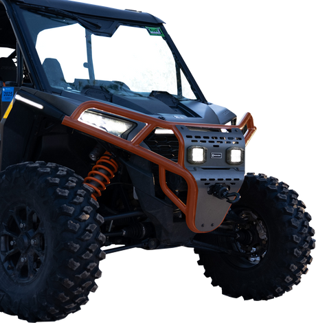 RAVEK Front Bumper/Skid Plate with White Lights - Orange - RZR XP 1000 64-317ORL