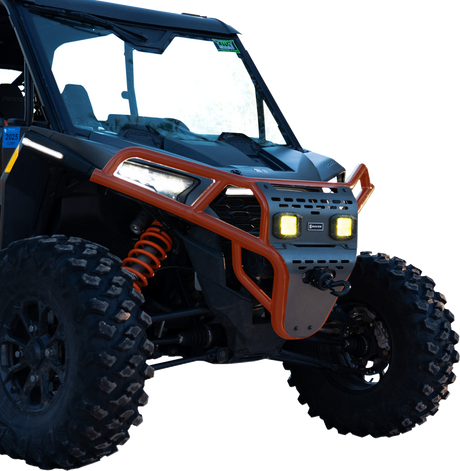 RAVEK Front Bumper/Skid Plate with Amber Lights - Orange - RZR XP 1000 64-317ORLA