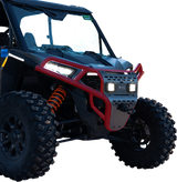 RAVEK Front Bumper/Skid Plate with White Lights - Red - RZR XP 1000 64-317RDL