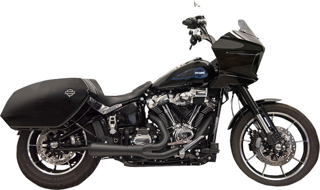 BASSANI XHAUST 2-into-1 Ripper Exhaust System with Megaphone Muffler - Short - Black - M8 Softail 1S79B