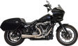 BASSANI XHAUST 2-into-1 Ripper Exhaust System with Megaphone Muffler - Short - Stainless - M8 Softail 1S79SS