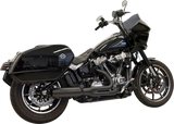 BASSANI XHAUST 2-into-1 Exhaust System with Superbike Muffler - 4" - Black - Softail M8 1S78B