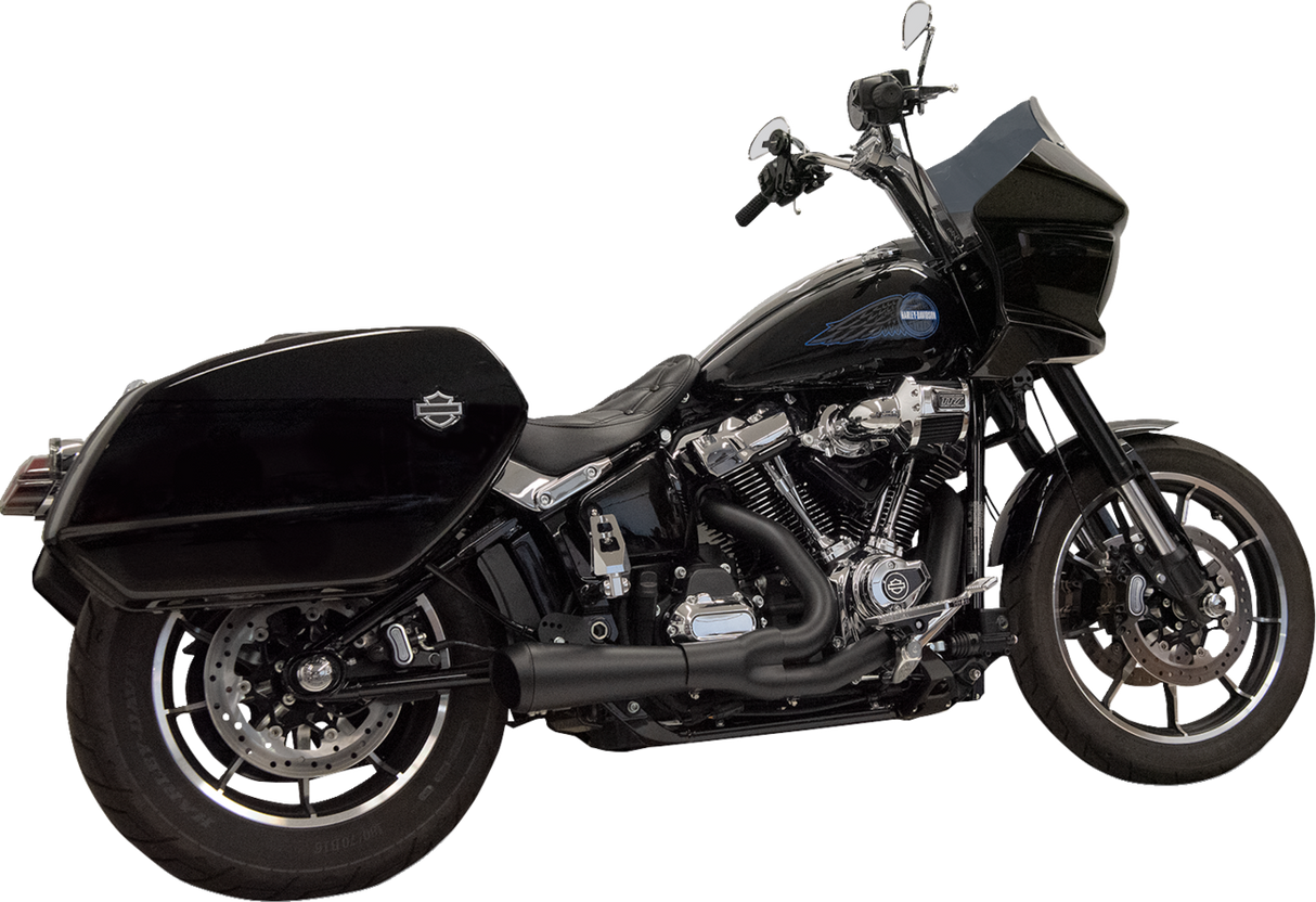 BASSANI XHAUST 2-into-1 Ripper Exhaust System with Megaphone Muffler - Short - Black - M8 Softail 1S79B