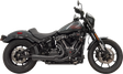 BASSANI XHAUST 2-into-1 Ripper Exhaust System with Megaphone Muffler - Short - Black - M8 Softail 1S75B