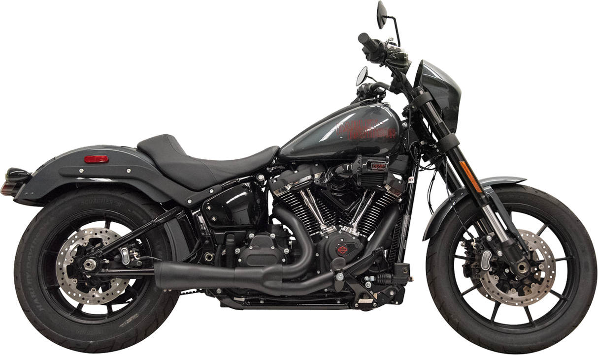 BASSANI XHAUST 2-into-1 Ripper Exhaust System with Megaphone Muffler - Short - Black - M8 Softail 1S75B