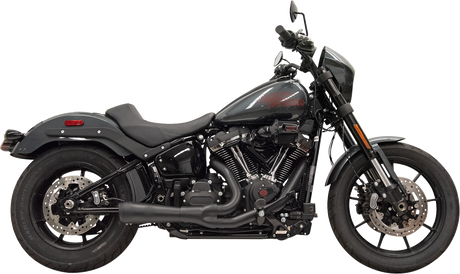 BASSANI XHAUST 2-into-1 Ripper Exhaust System with Megaphone Muffler - Short - Black - M8 Softail 1S75B