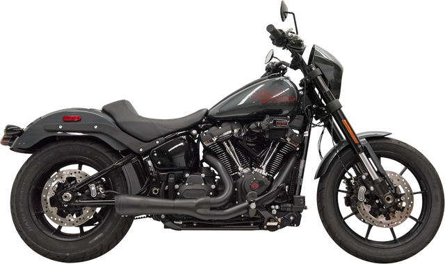 BASSANI XHAUST 2-into-1 Ripper Exhaust System with Megaphone Muffler - Short - Black - M8 Softail 1S75B