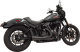 BASSANI XHAUST 2-into-1 Ripper Exhaust System with Megaphone Muffler - Short - Black - M8 Softail 1S75B