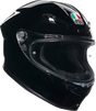 AGV K6 S Helmet - Black for Street and Sport Bikes - Small (Part No. 2118395016009S)