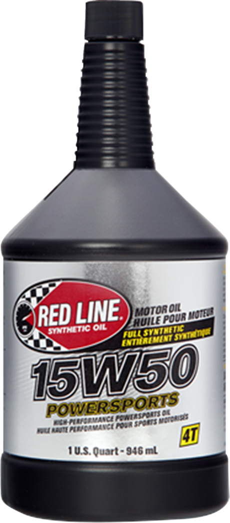 RED LINE SYNTHETIC OIL Powersports Oil - 15W50 - 1 US quart 42104
