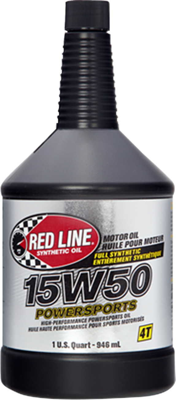 RED LINE SYNTHETIC OIL Powersports Oil - 15W50 - 1 US quart 42104