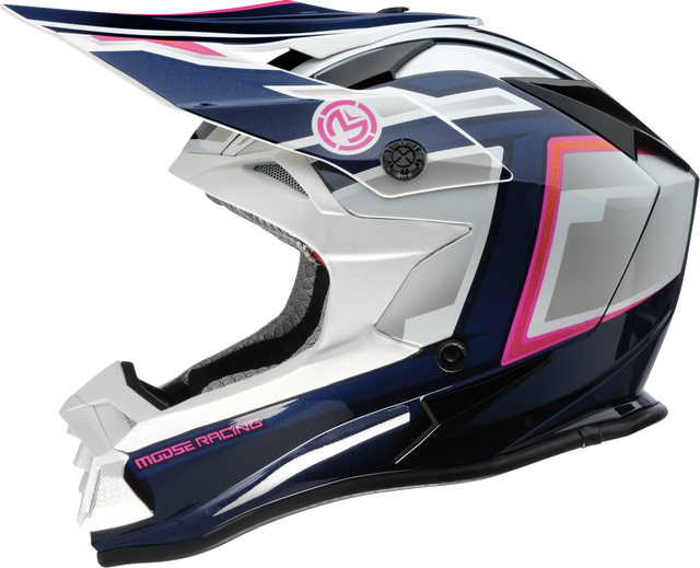 MOOSE OFFROAD MR3 Helmet - F.A.F. - White/Navy/Pink - XL 0110-8951