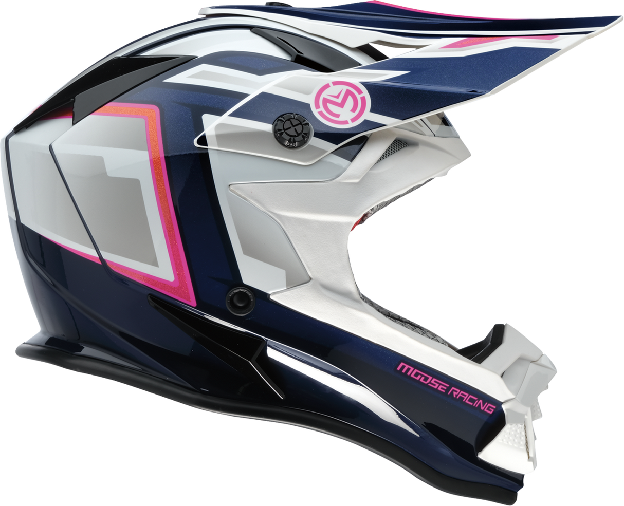 MOOSE OFFROAD MR3 Helmet - F.A.F. - White/Navy/Pink - XL 0110-8951