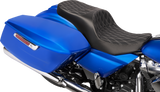 Drag Specialties Seats Forward Position Freedom Seat for Harley FLH/FLT '23-'25 with Silver Double Diamond Stitch