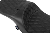 Drag Specialties Seats Forward Position Freedom Seat for Harley FLH/FLT 2023-2025 - Vinyl/Solar Leather Black Double Diamond Stitch (Part 4715F)