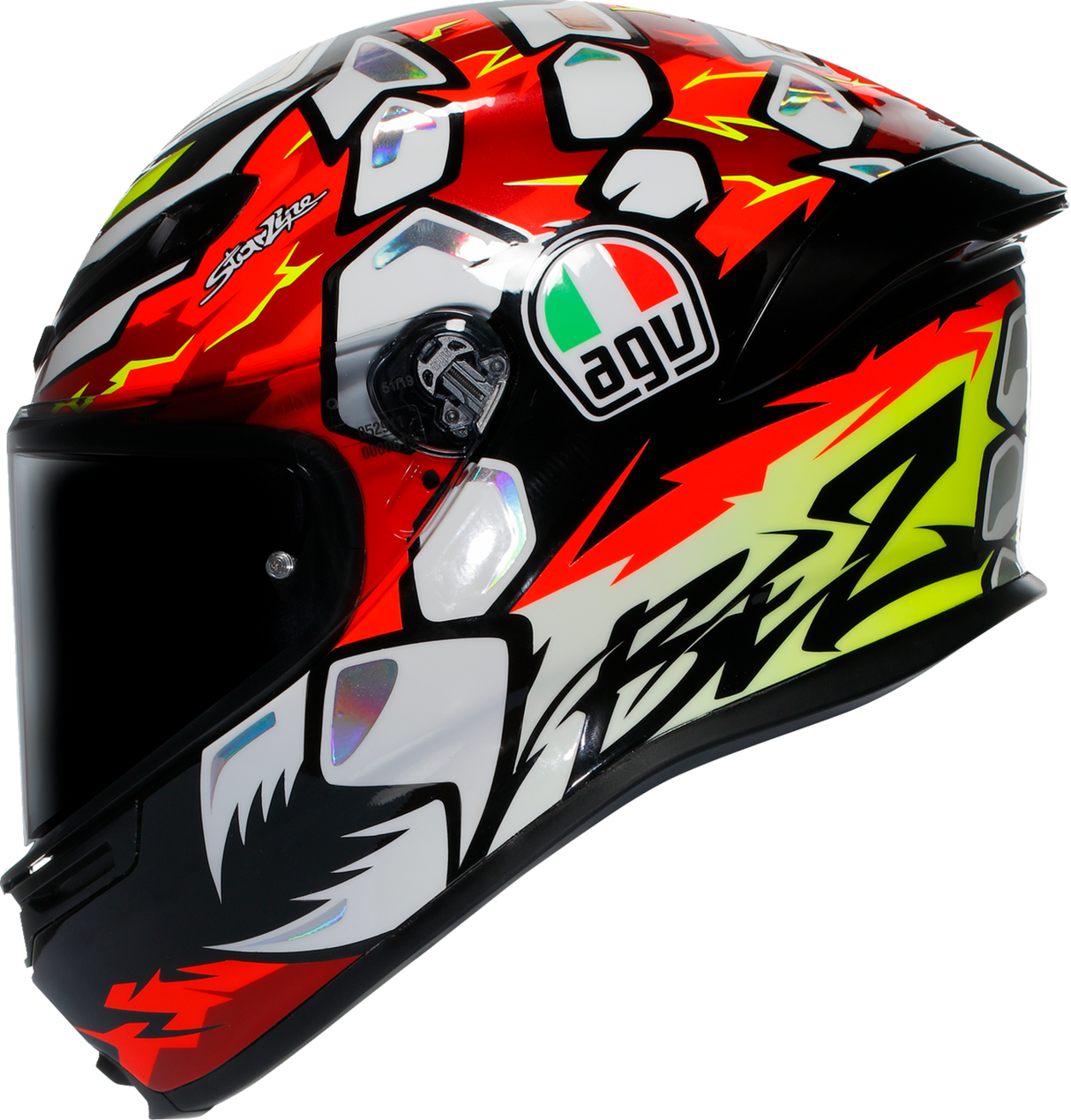 AGV K6 S Bezzecchi 2024 Motorcycle Helmet – Small, Carbon-Aramid Shell, Ventilated Design for Sport and Track Use