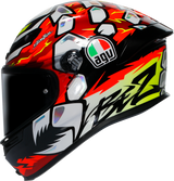 AGV K6 S Bezzecchi 2024 Helmet - Large, Carbon-Aramid Shell, Motorcycle Racing Gear for Honda, Yamaha, Suzuki, Kawasaki, Ducati